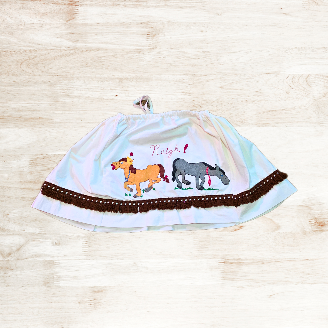 "Let's Horse Around" Vintage Pillowcase Skirt