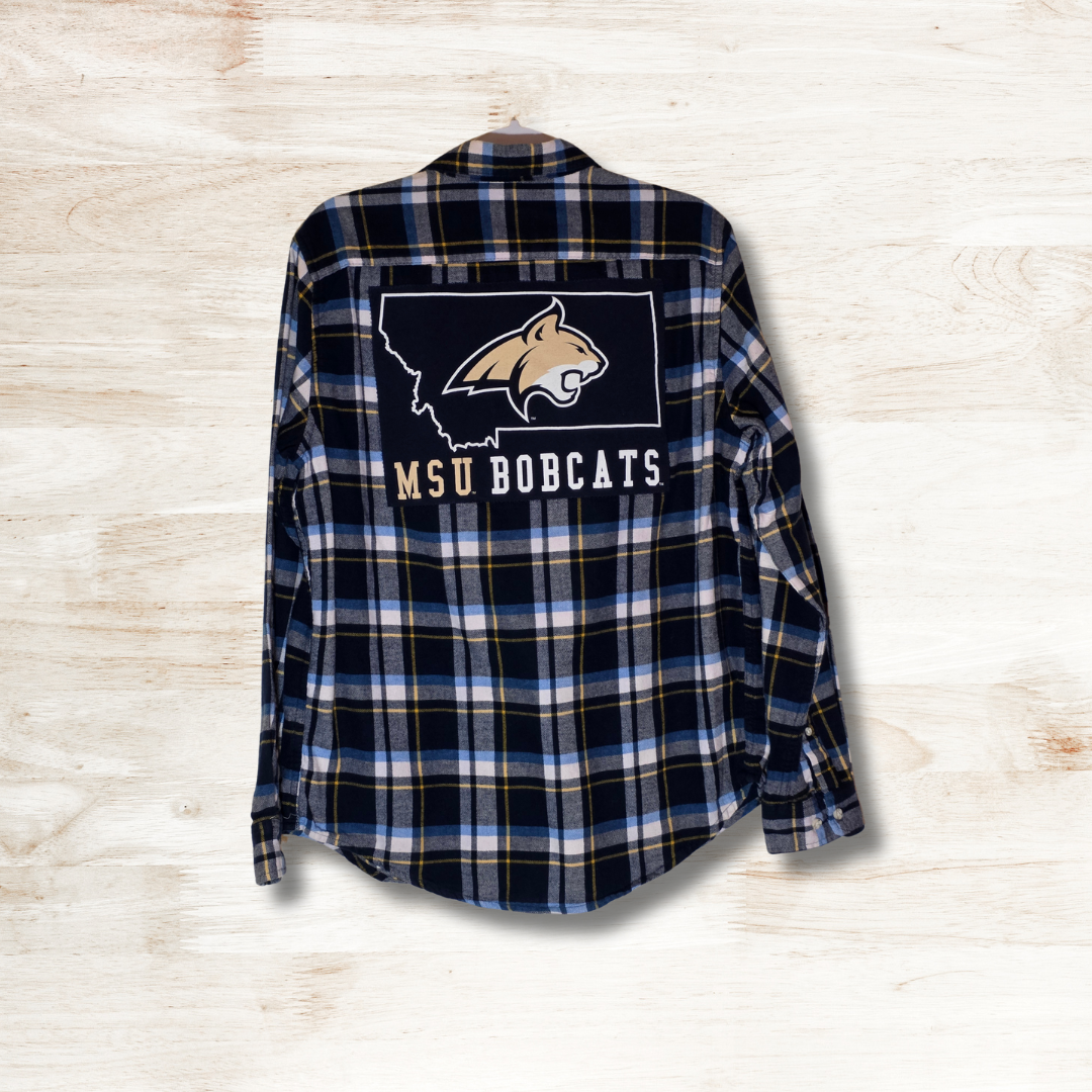 MT Cats Patch Flannel Medium