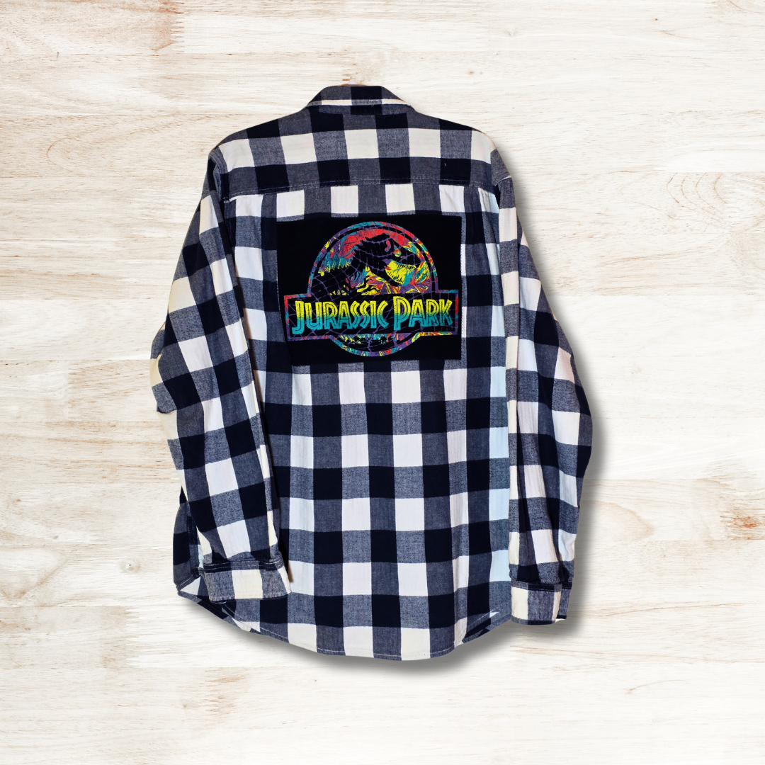 Dino Patch Flannel 2XL