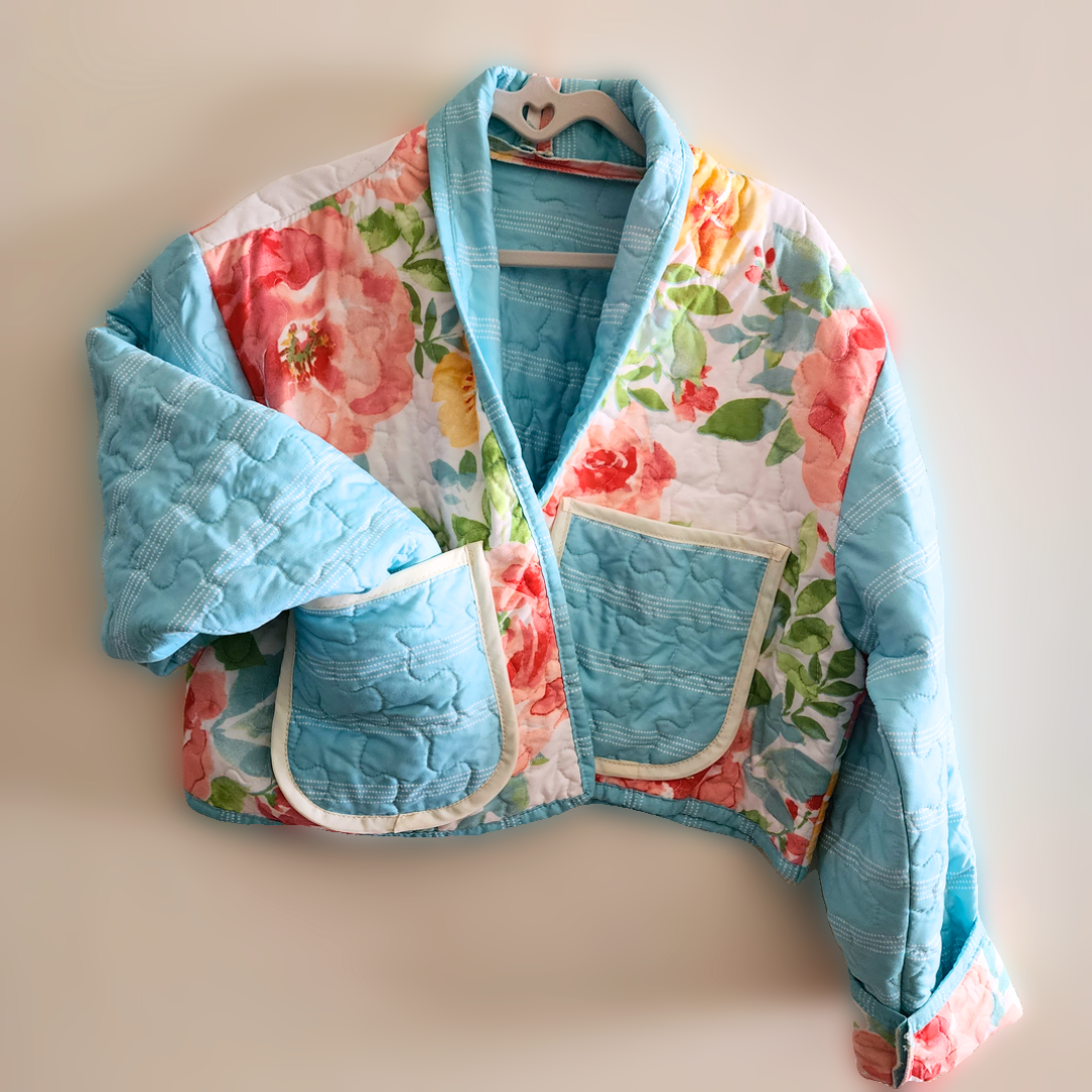 Cropped Bolero Upcycled Quilt Coast Jacket