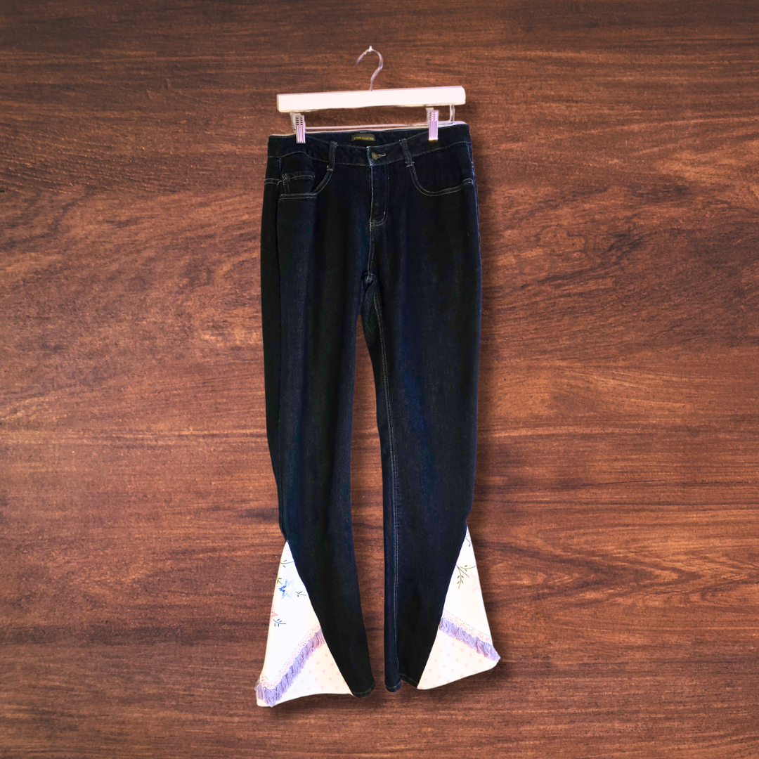 Embroidered Flares with Tassels - Size 12