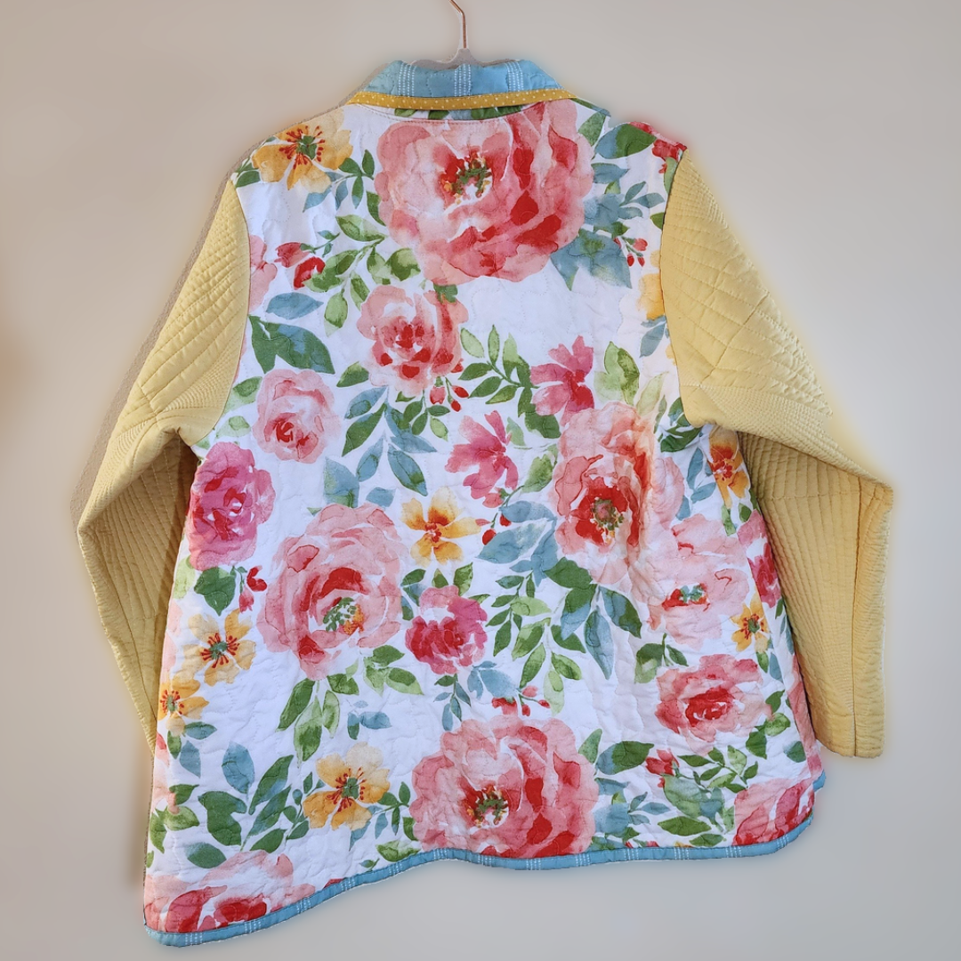 Spring Floral Tamarack Upcycled Quilt Chore Coat