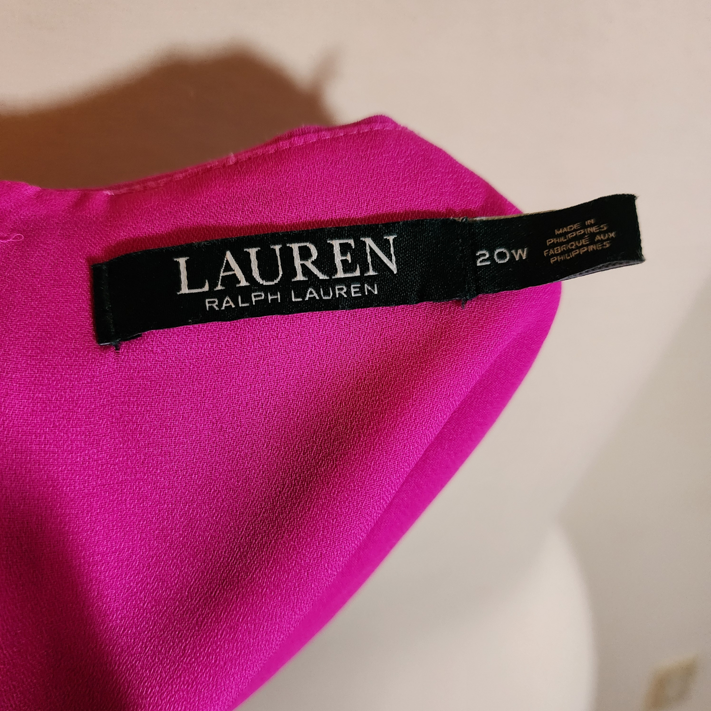 Hot Pink Lauren Ralph Lauren Crepe A-Line Dress Sz 20
