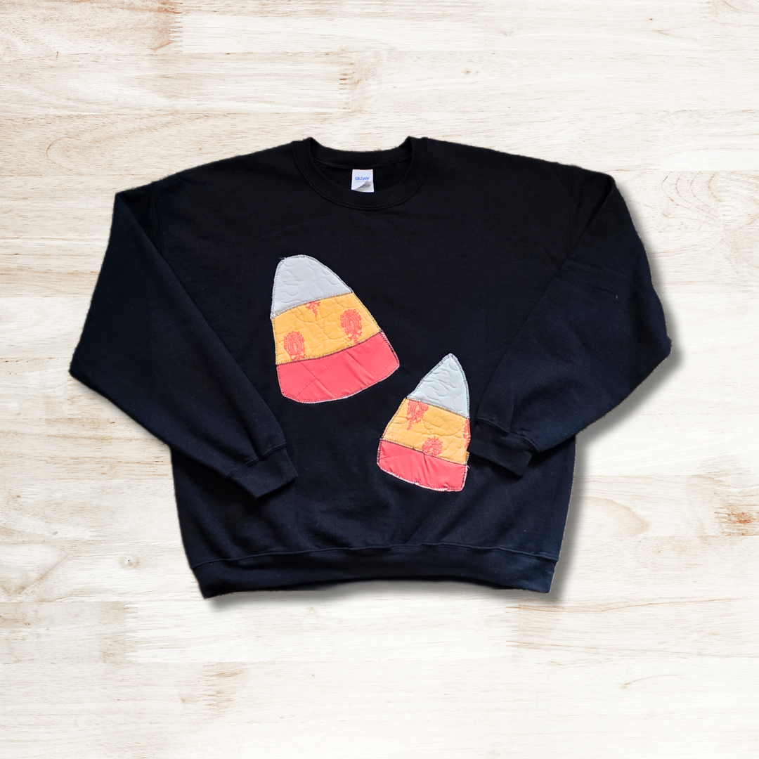 Quilted Candy Corn Sweatshirt - XL