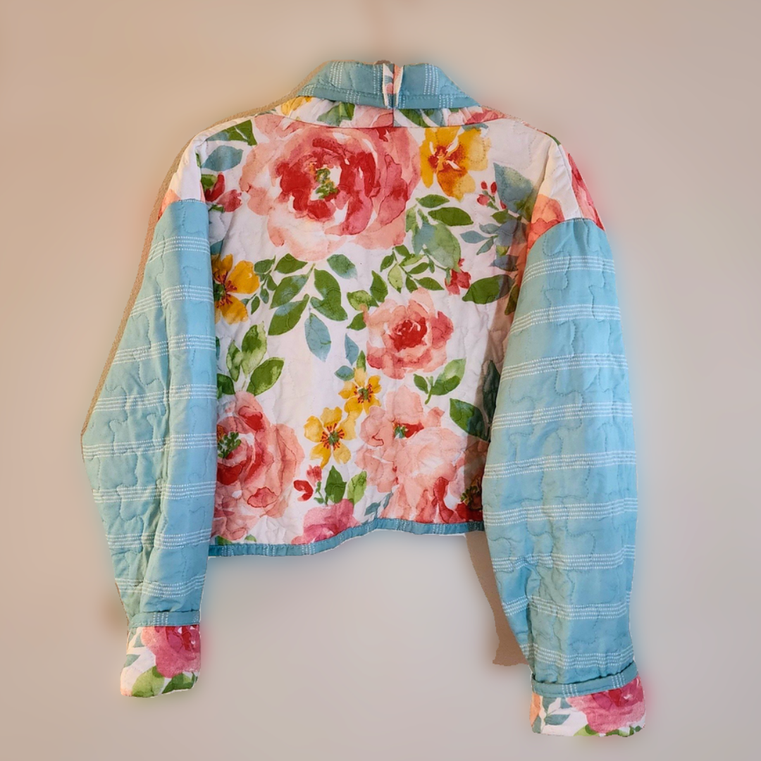 Cropped Bolero Upcycled Quilt Coast Jacket