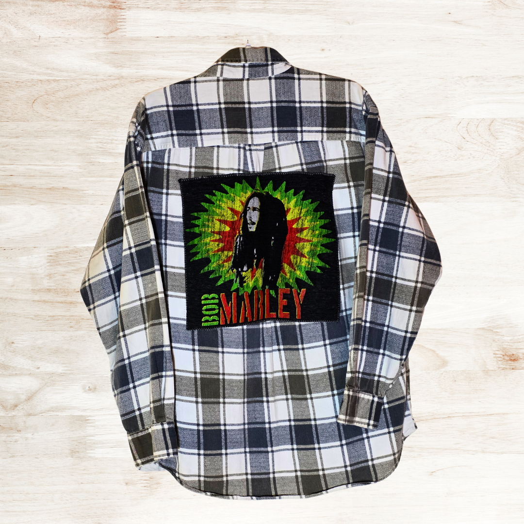 Bob Marley Patch Flannel Large