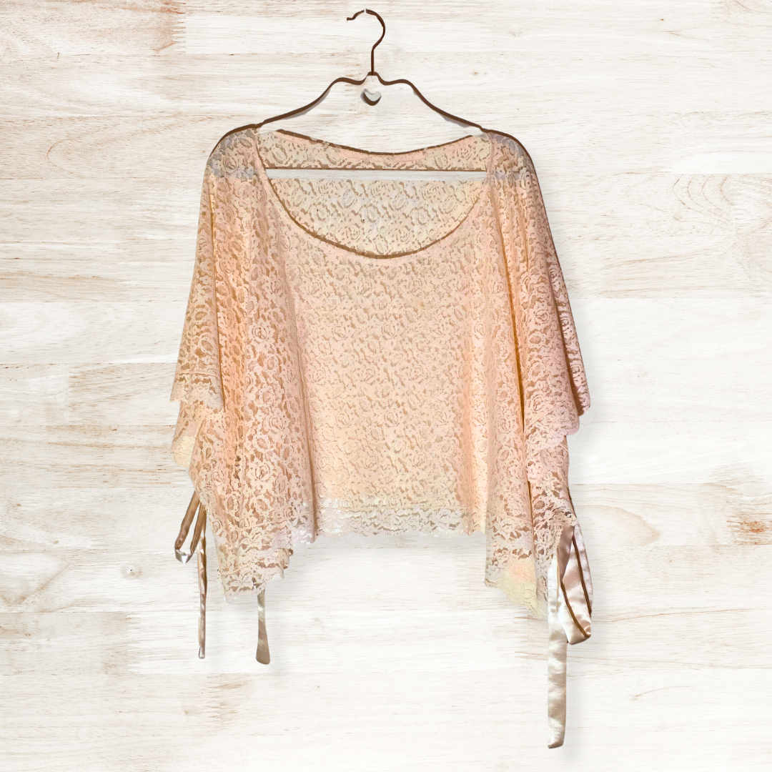 Rose Lace Side Tie Top One Size