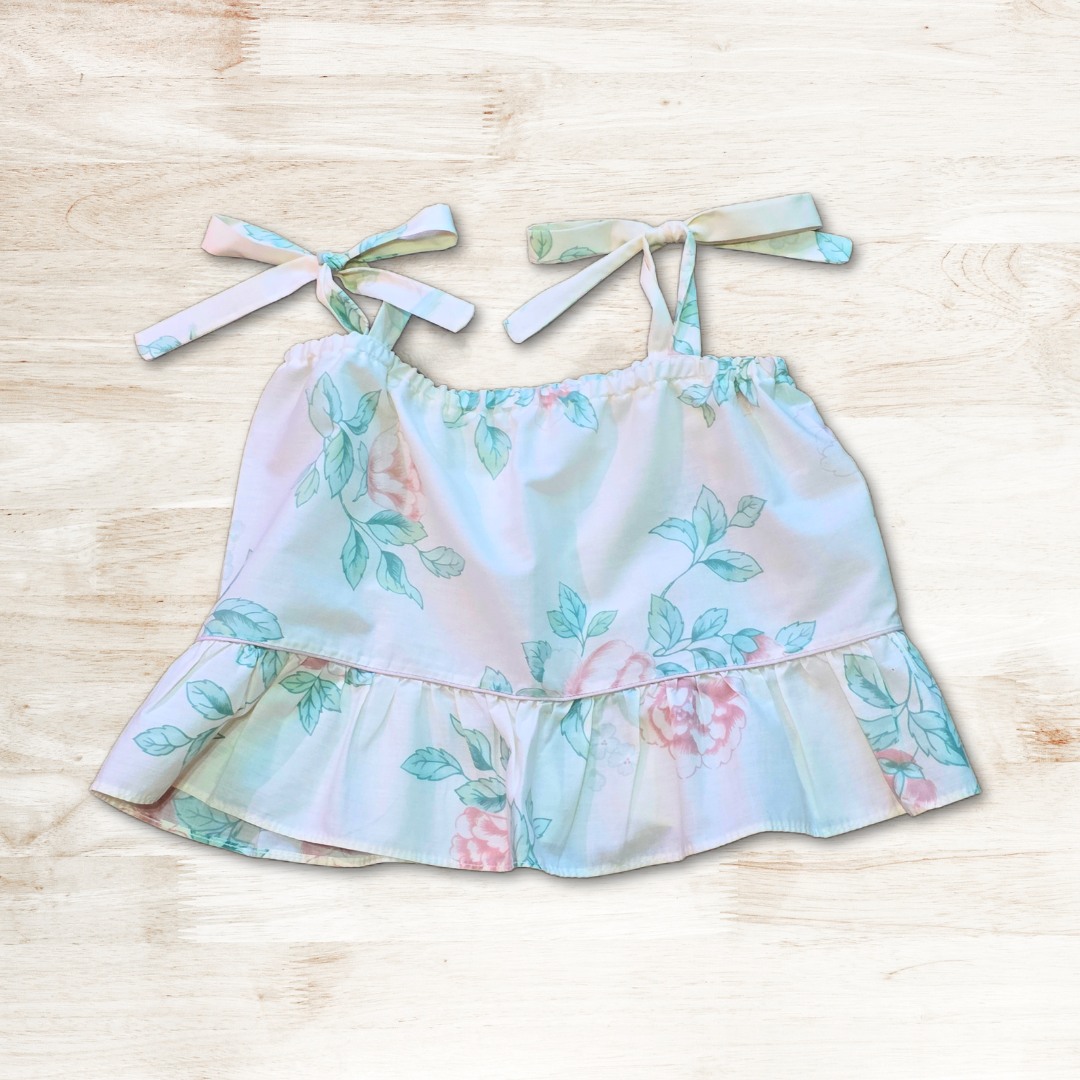 Tied Shoulder Vintage Pillowcase Top - M/L