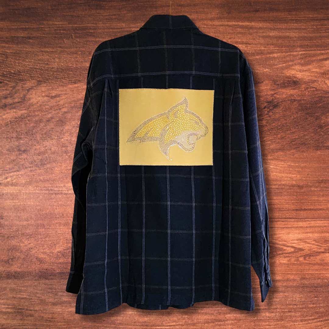 Bedazzled Cats Patch Flannel M