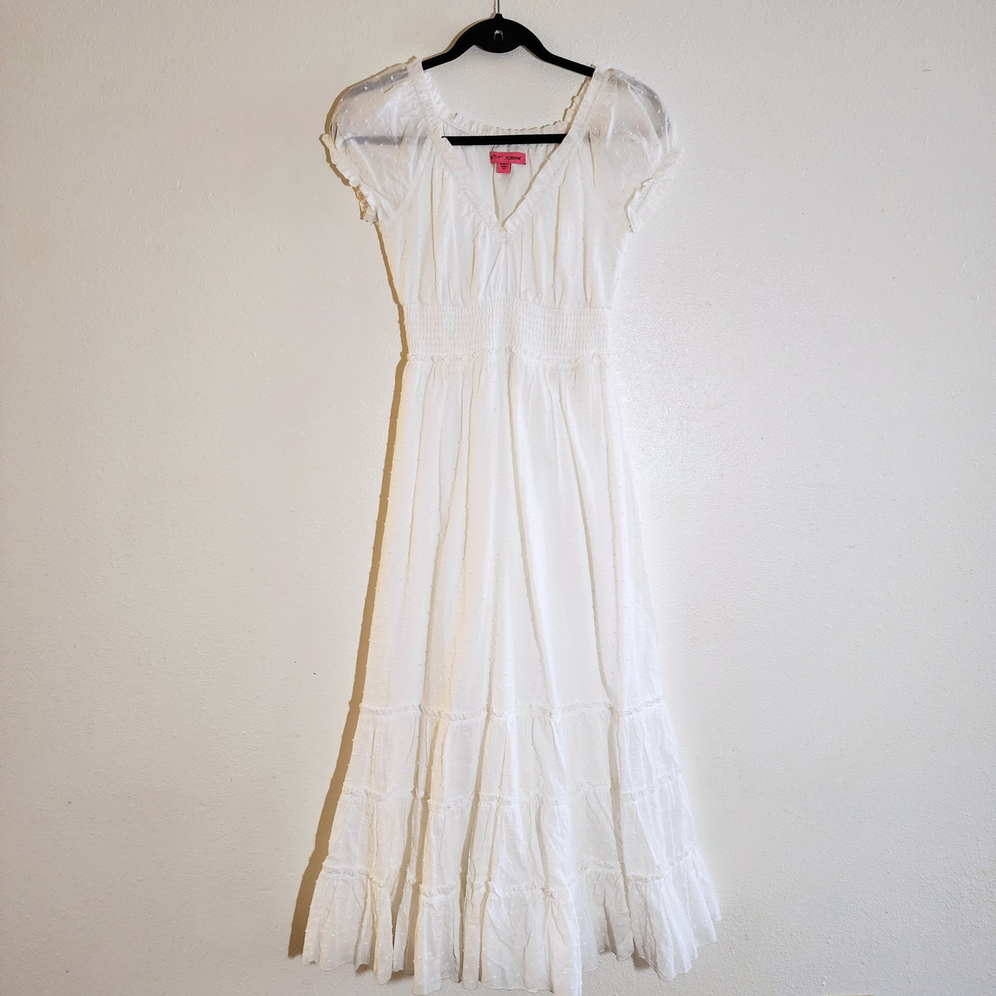 Betsey Johnson White Cotton Confetti Midi Dress XS