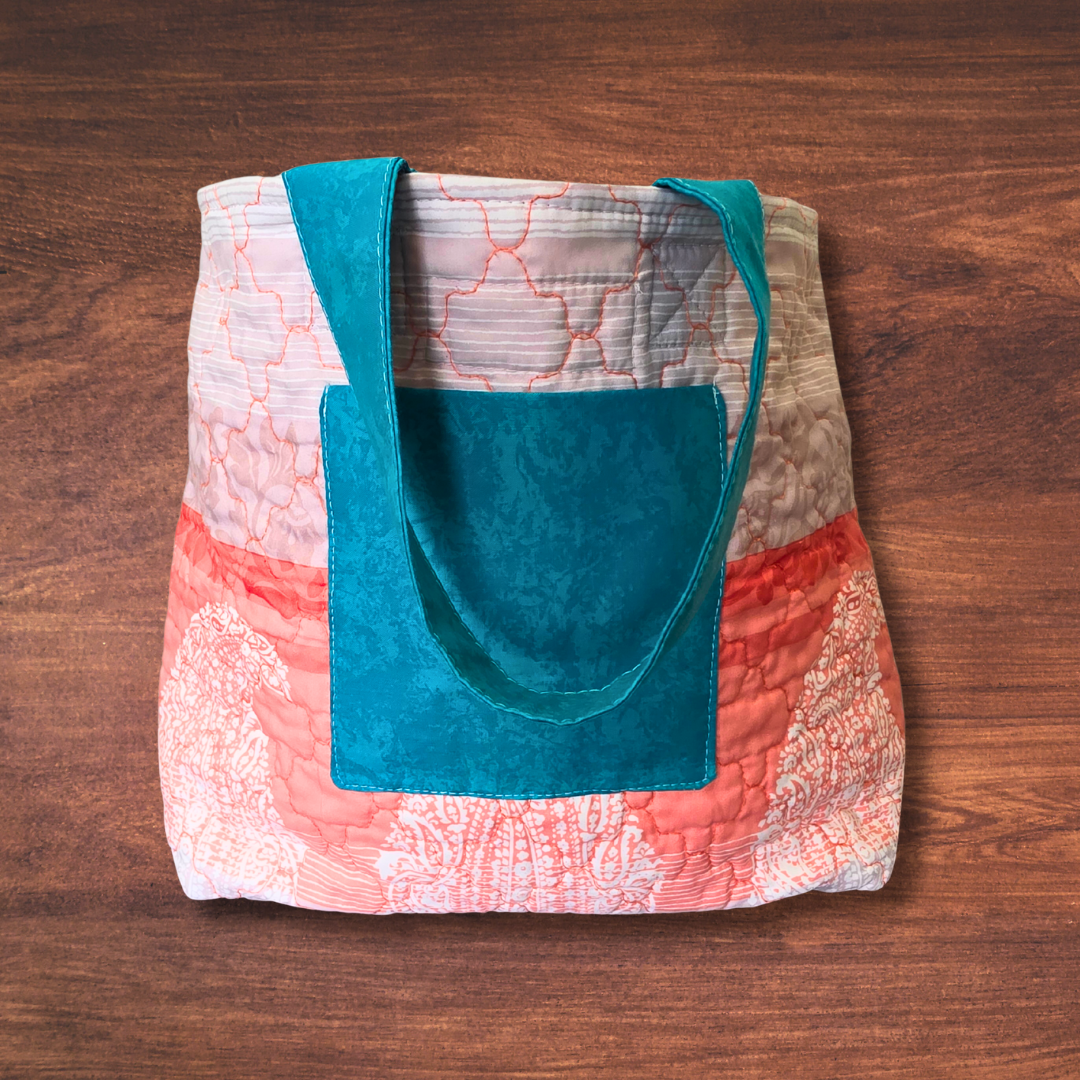 Quilted Tote Bag 12" x 12" x 4"
