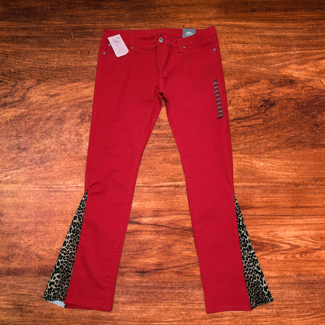 Red Cheetah Flares NWT - Sz 15