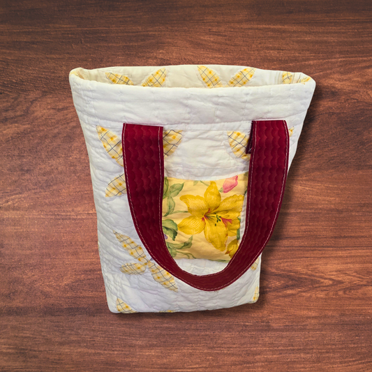 Quilted Tote Bag 9" x 14" x 7"