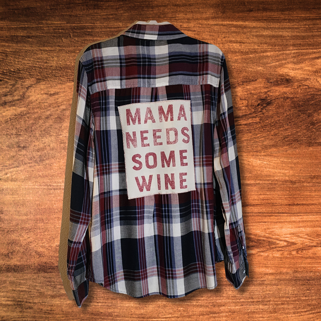 Mama Needs Some Wine Patch Shacket XL