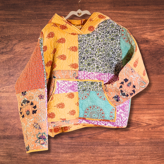 Patchwork Quilted Hoodie XL