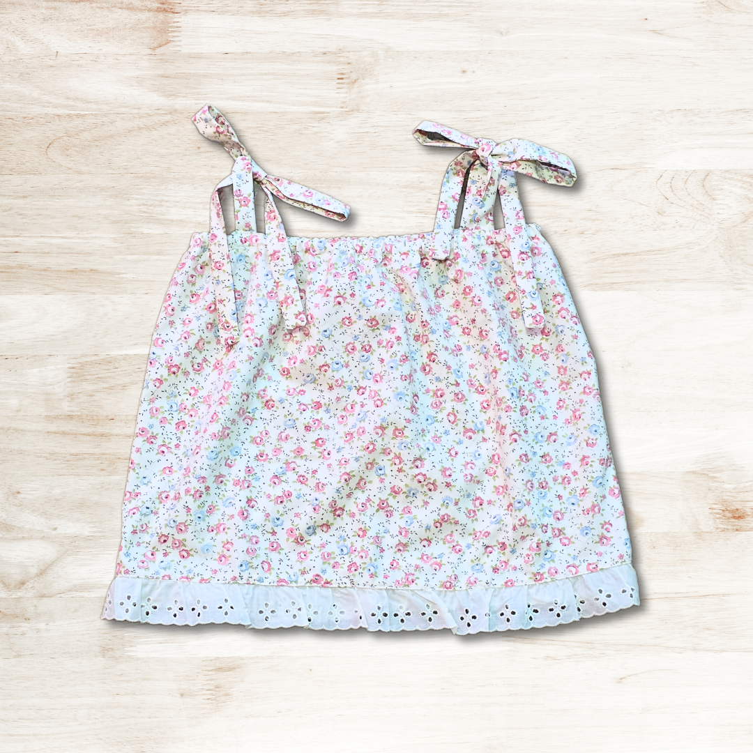 Tied Shoulder Vintage Pillowcase Top - M/L