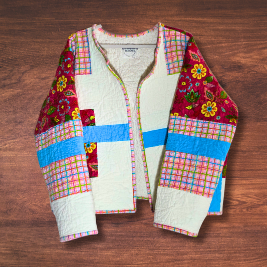 Quilted Flannel Cardigan 1XL