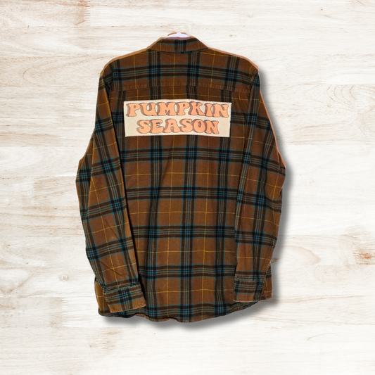 Pumpkin Season Patch Flannel XL