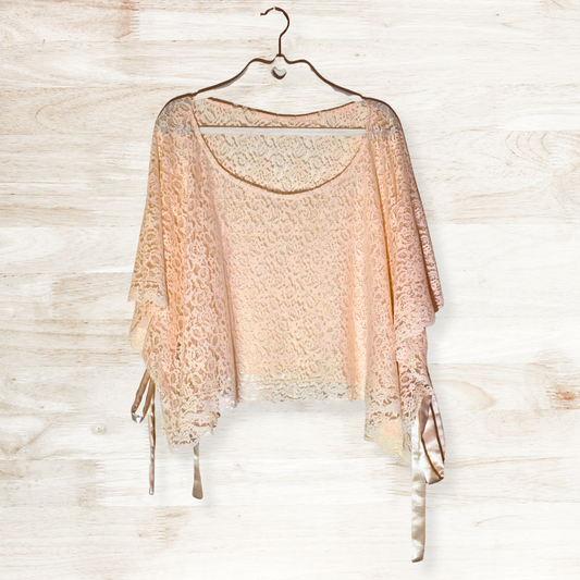 Rose Lace Side Tie Top One Size