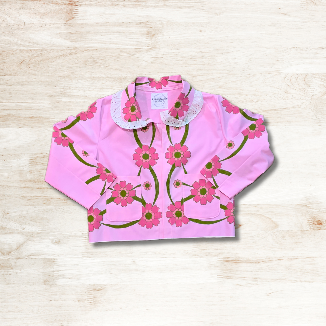 Hand Painted Upcycled Jacket L