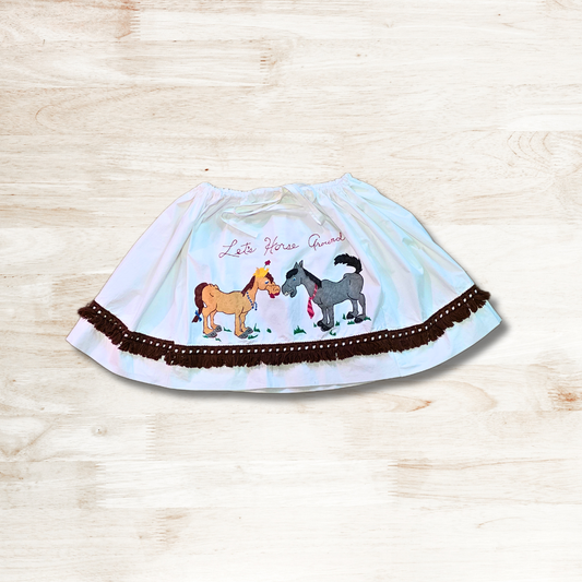"Let's Horse Around" Vintage Pillowcase Skirt