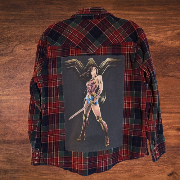 Wonder Woman Patch Flannel