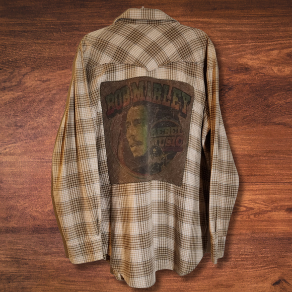 Bob Marley Patch Flannel