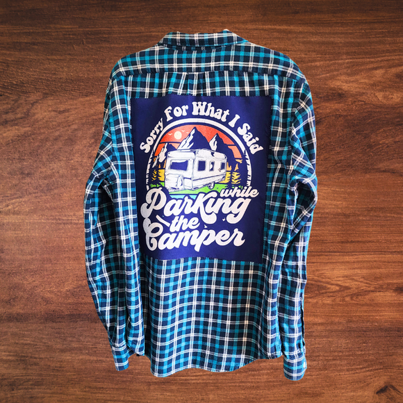 Sorry Camper Patch Flannel